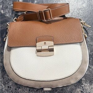 Furla Handbag 3-tone Leather and Suede